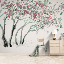 MinimalisticDecor.com-Magnolia Traditional Design: Tree Art Wallpaper Mural
