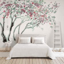MinimalisticDecor.com-Magnolia Traditional Design: Tree Art Wallpaper Mural