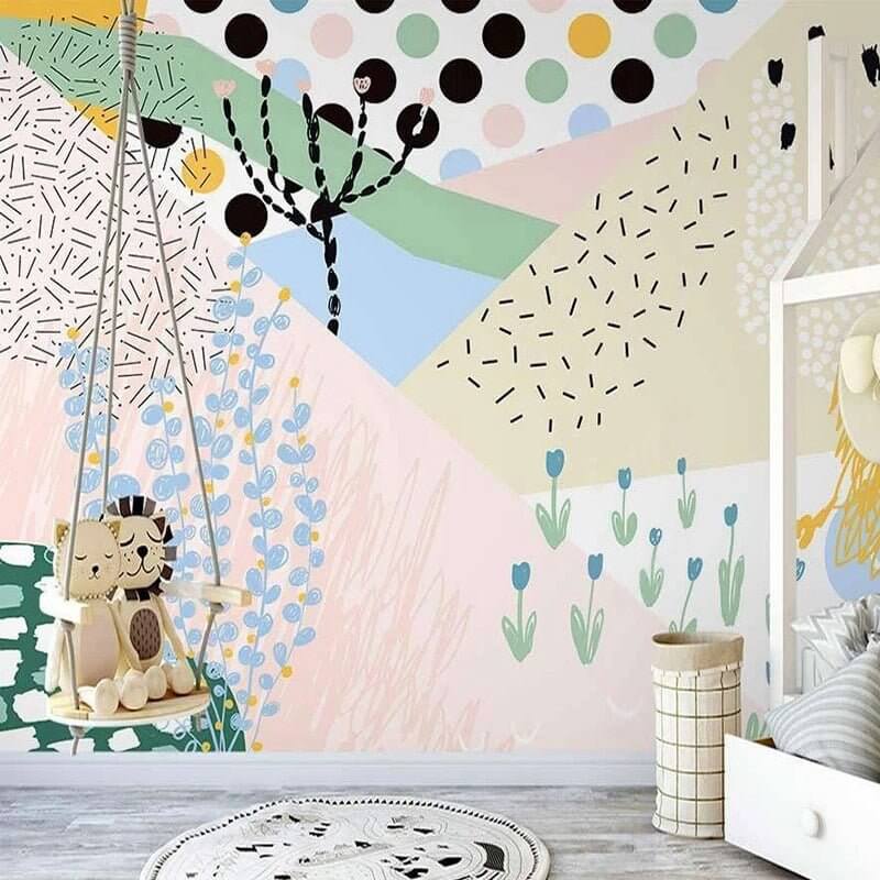 MinimalisticDecor.com-Majestic Mountains and Plants Nursery Wallpaper