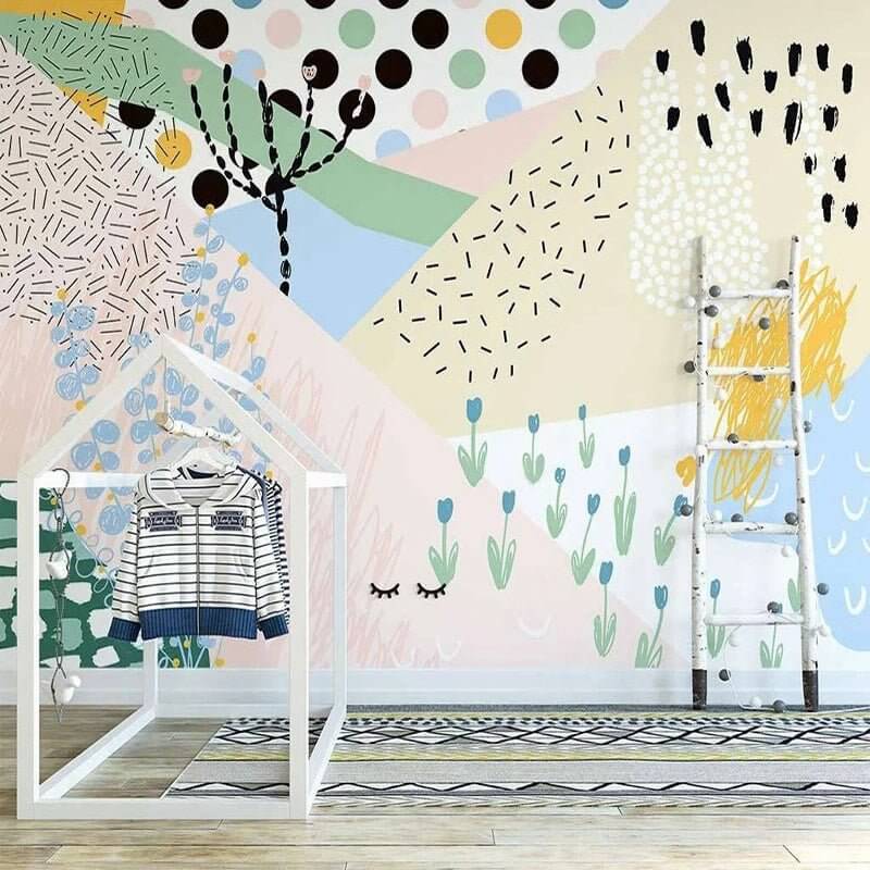 MinimalisticDecor.com-Majestic Mountains and Plants Nursery Wallpaper