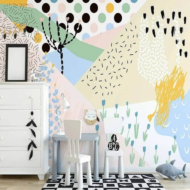MinimalisticDecor.com-Majestic Mountains and Plants Nursery Wallpaper
