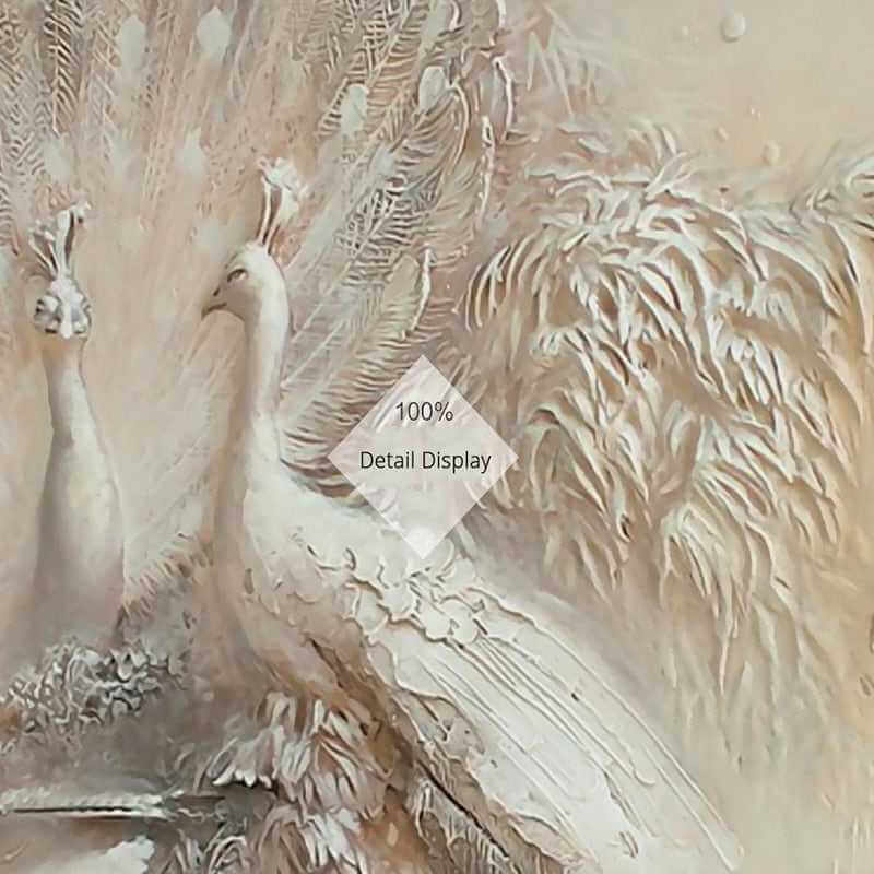 MinimalisticDecor.com-Majestic Peacock 3D Relief Wallpaper