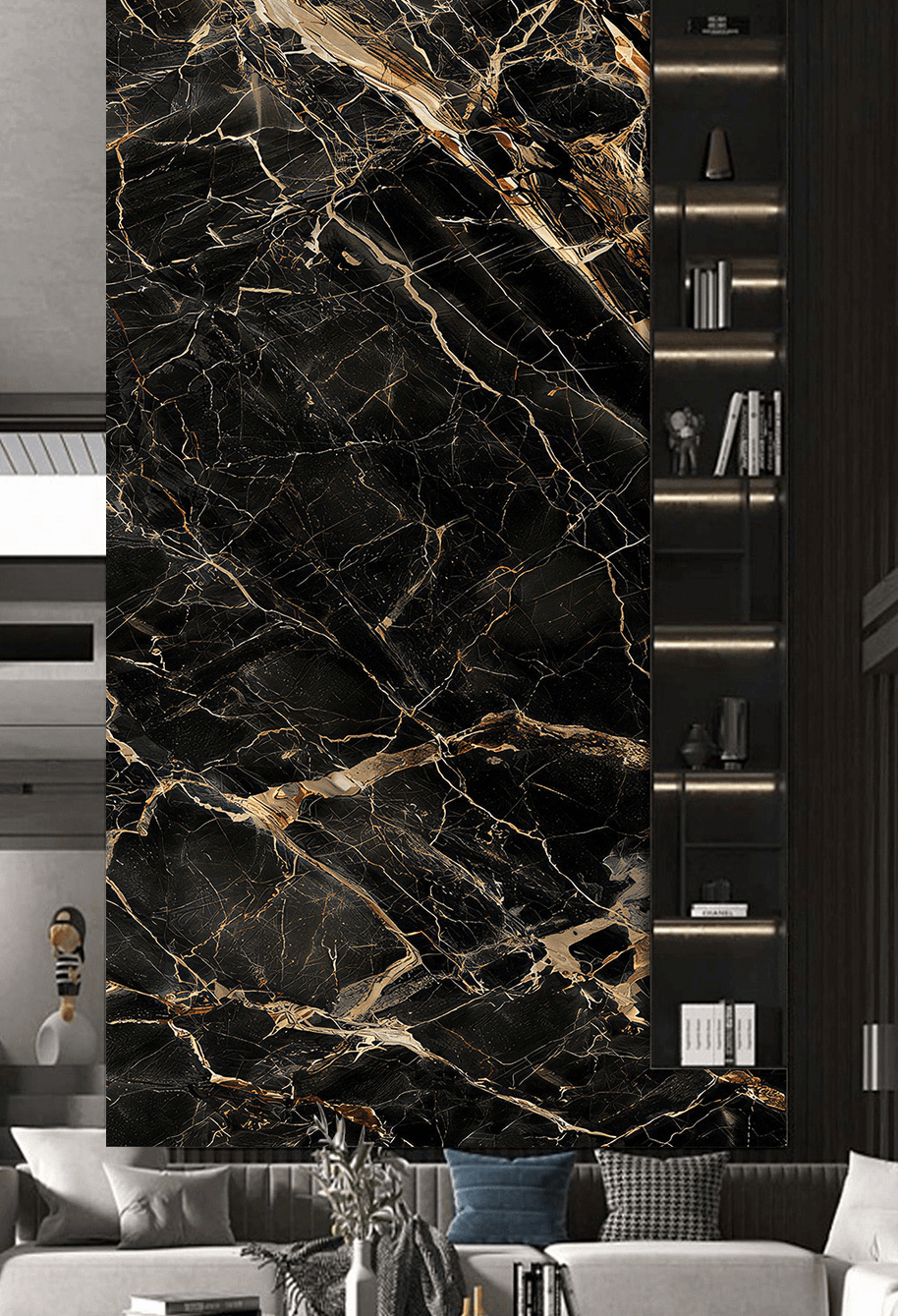 MinimalisticDecor.com-Marble Wallpaper Murals - Black Beauty Stone