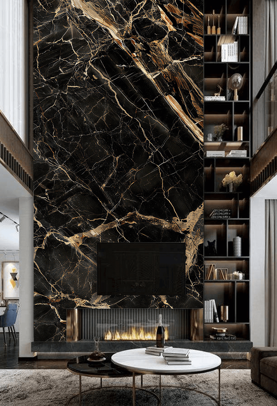 MinimalisticDecor.com-Marble Wallpaper Murals - Black Beauty Stone