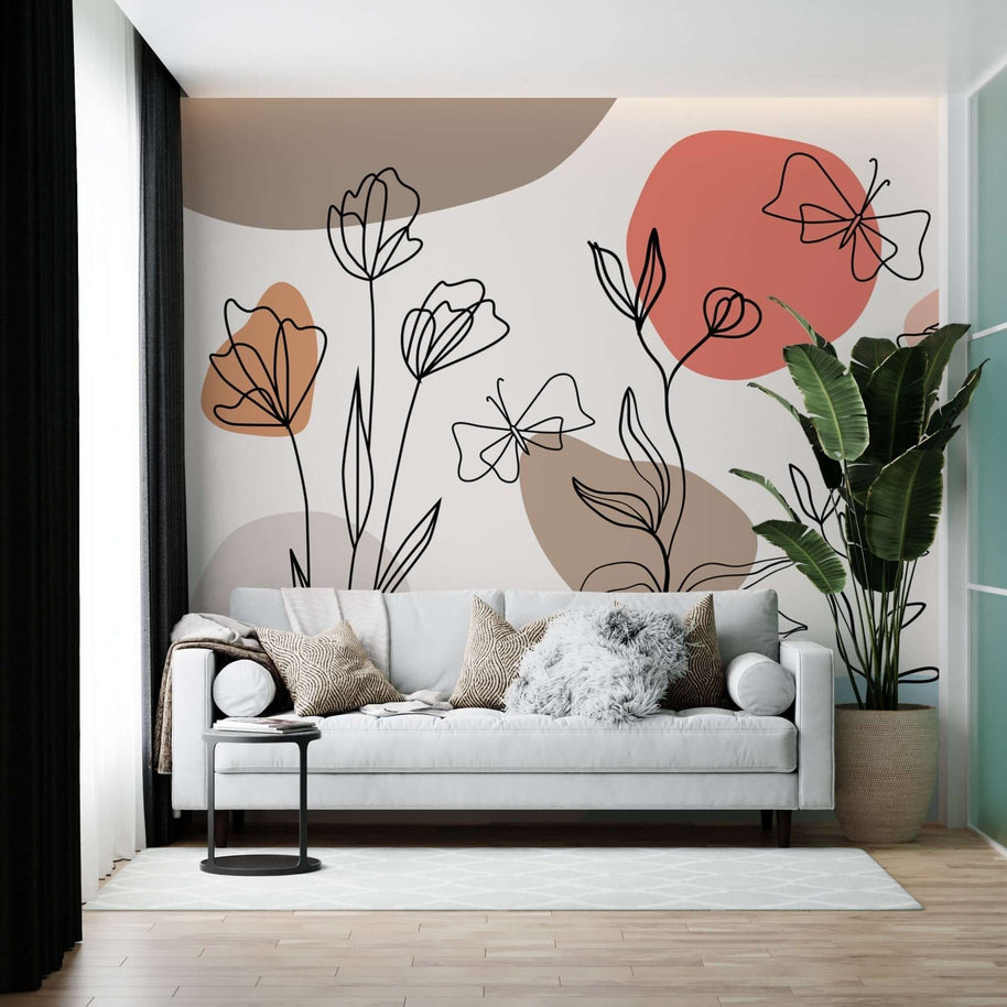 MinimalisticDecor.com-Matisse Floral Art Wallpaper Mural - Genuine Quality