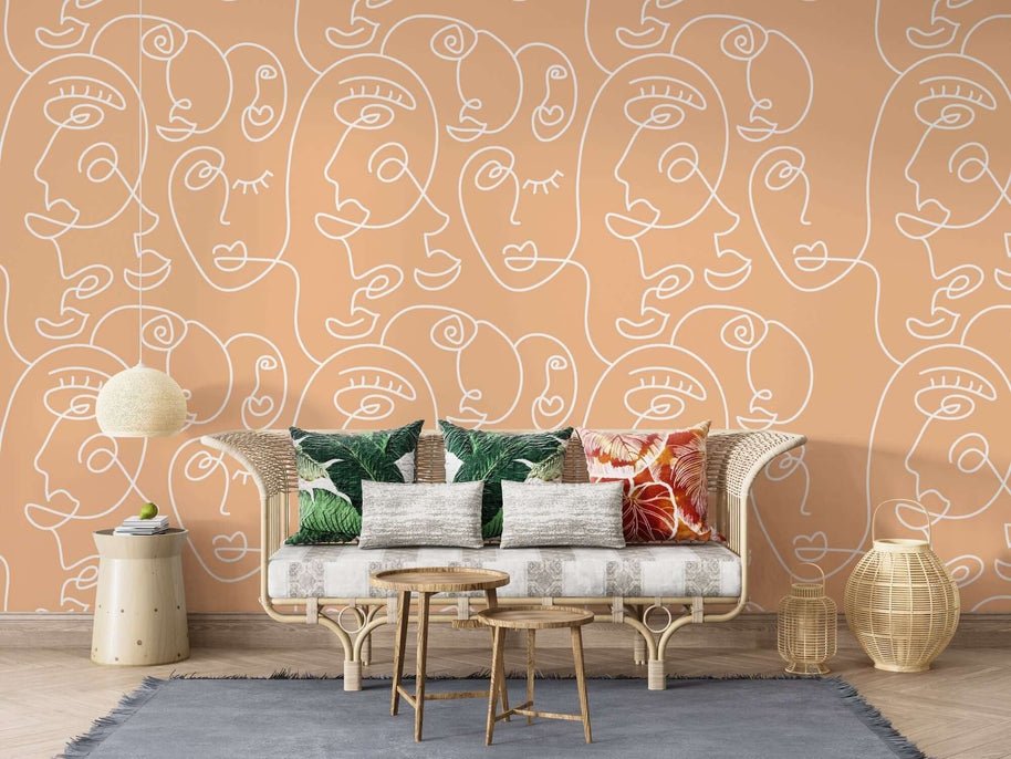 MinimalisticDecor.com-Matisse Line Art Wallpaper Mural: Enhance Your Space