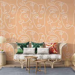 MinimalisticDecor.com-Matisse Line Art Wallpaper Mural: Enhance Your Space