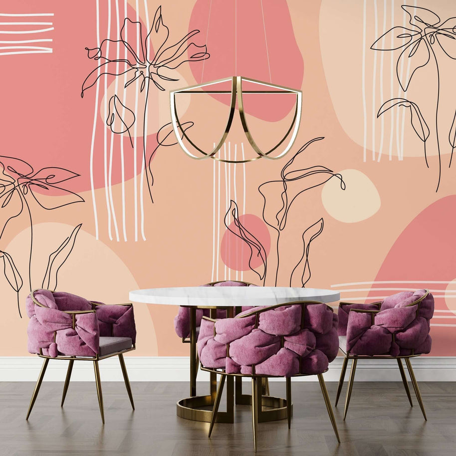 MinimalisticDecor.com-Matisse Line Art Wallpaper Mural: Exquisite Designs