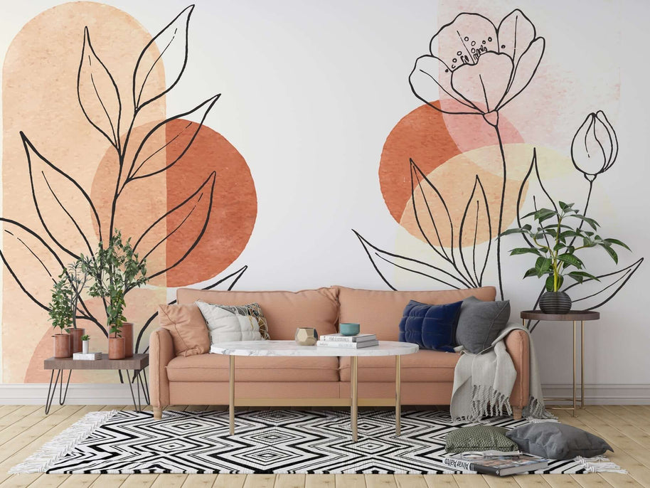 MinimalisticDecor.com-Matisse Style Wallpaper Mural: Intricate Floral Patterns