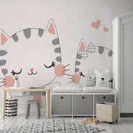 MinimalisticDecor.com-Meow Cat Theme Nursery Wallpaper - Transform Your Space