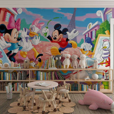 MinimalisticDecor.com-Mickey & Minnie in the House Kids room Wallpaper