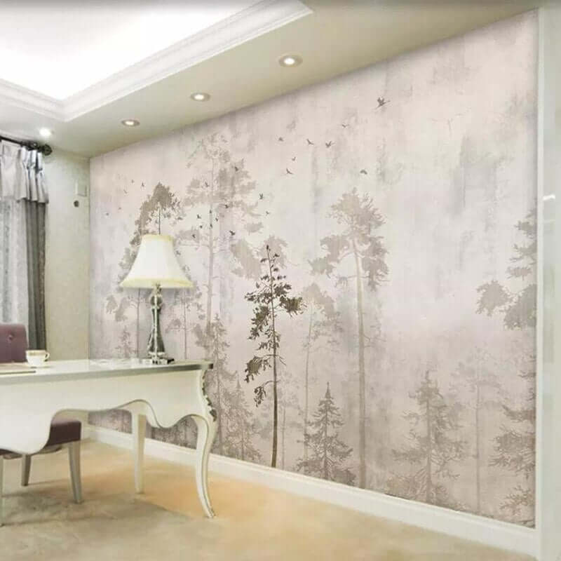 MinimalisticDecor.com-Minimalist Serenity Tree Mural Wallpaper