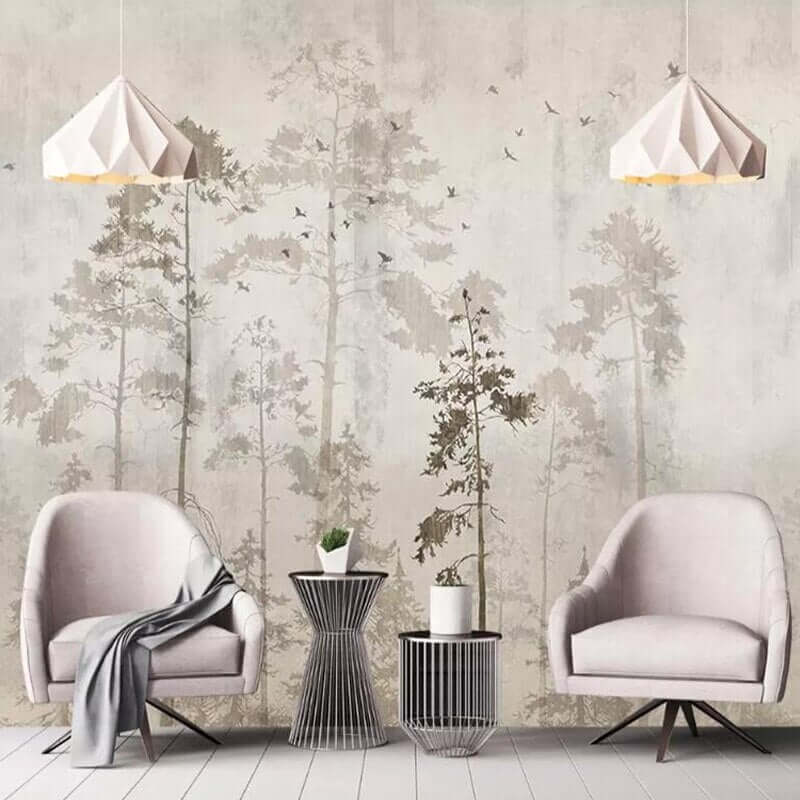 MinimalisticDecor.com-Minimalist Serenity Tree Mural Wallpaper
