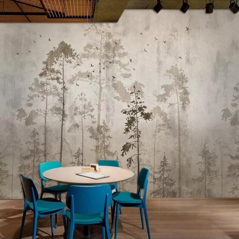 MinimalisticDecor.com-Minimalist Serenity Tree Mural Wallpaper