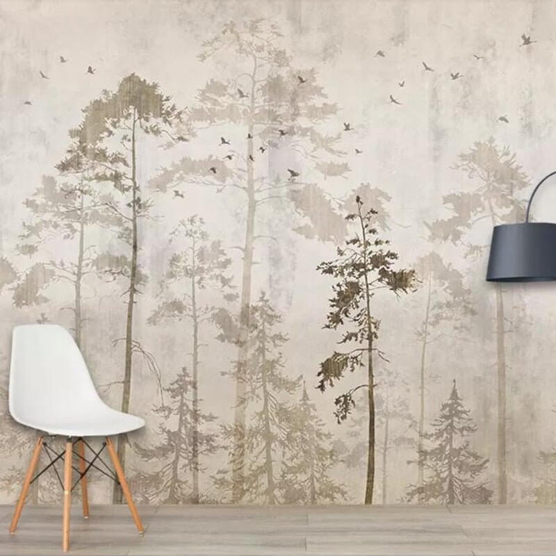 MinimalisticDecor.com-Minimalist Serenity Tree Mural Wallpaper