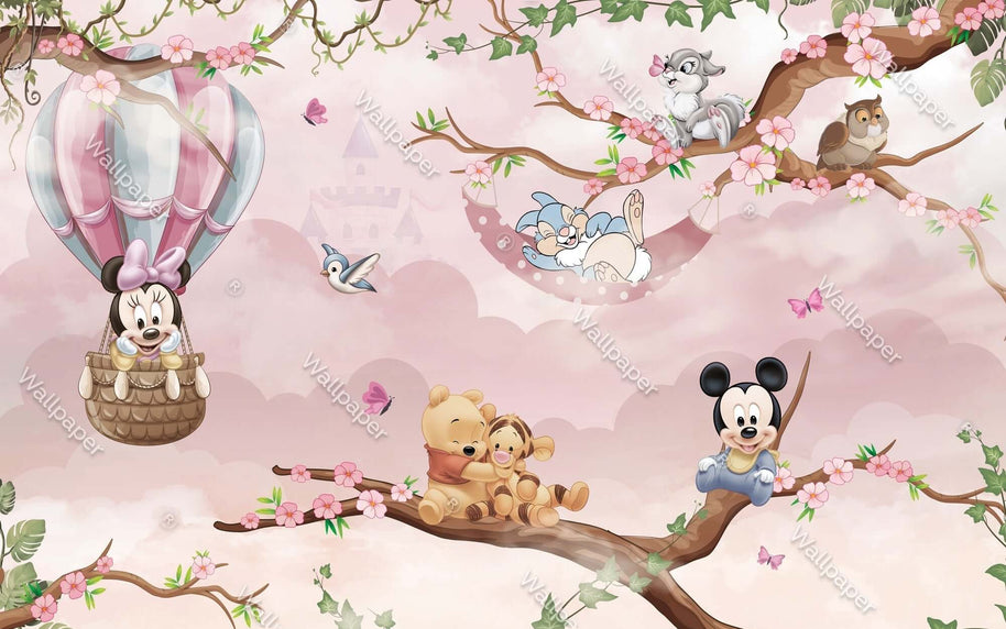 MinimalisticDecor.com-Minnie and Honeypoo Wallpaper Mural: Transform Your Space
