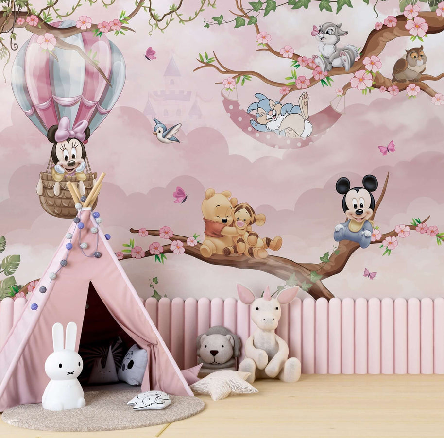 MinimalisticDecor.com-Minnie and Honeypoo Wallpaper Mural: Transform Your Space