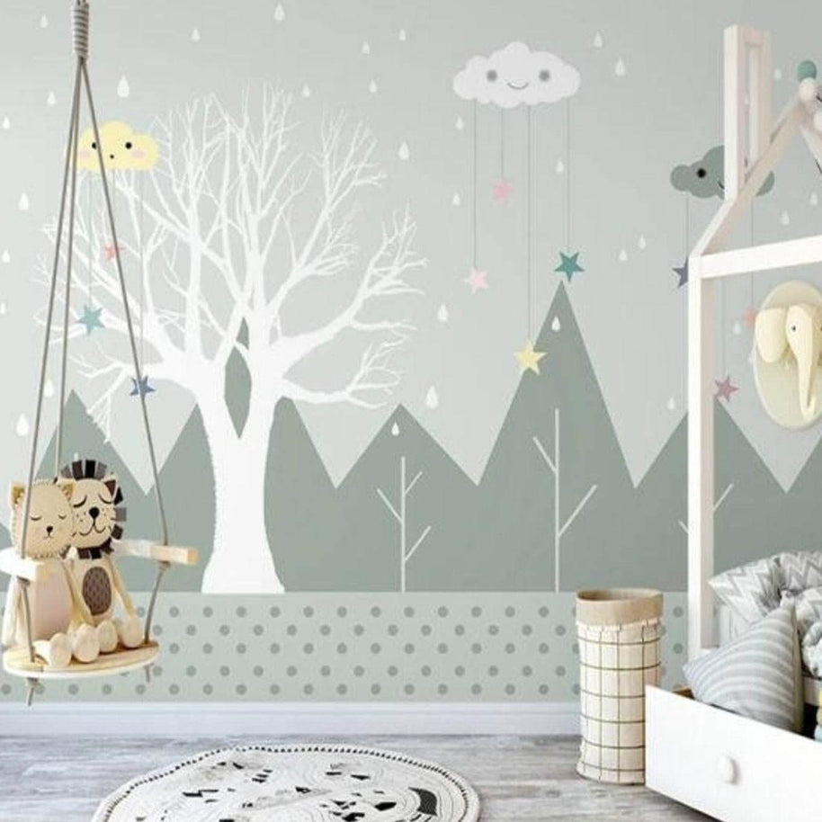 MinimalisticDecor.com-Misty Mountain Adventure Baby Room Wallpaper