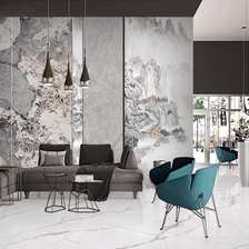 MinimalisticDecor.com-Mountain Scenery: Marble Wallpaper Murals