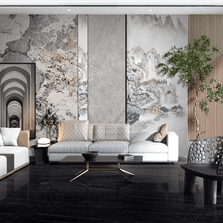 MinimalisticDecor.com-Mountain Scenery: Marble Wallpaper Murals