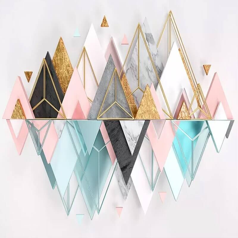 MinimalisticDecor.com-Mountains Geometric Triangle Wallpaper for Home Wall Decor