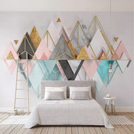 MinimalisticDecor.com-Mountains Geometric Triangle Wallpaper for Home Wall Decor