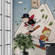 Mr Monopoly & Richie Rich Skiing Wallpaper Mural-Premium Wallpapers