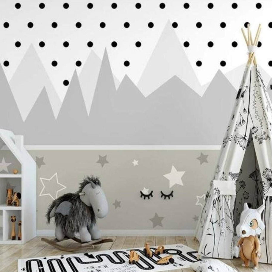 MinimalisticDecor.com-Mystical Forest Peaks Baby Room Wallpaper