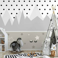 MinimalisticDecor.com-Mystical Forest Peaks Baby Room Wallpaper
