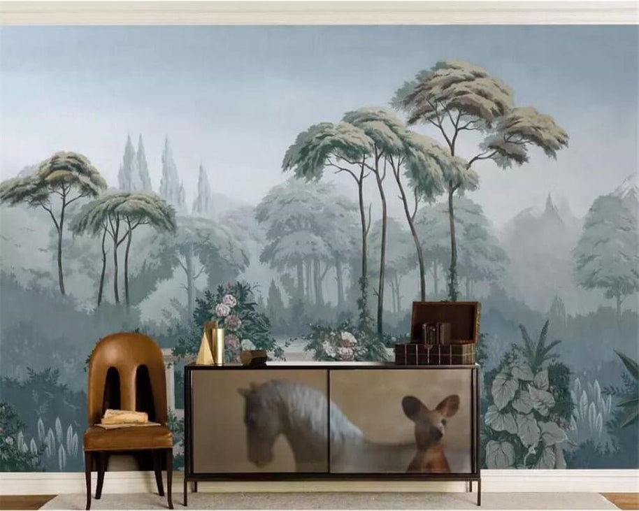 MinimalisticDecor.com-Nature-Inspired Garden Stairway Wallpaper