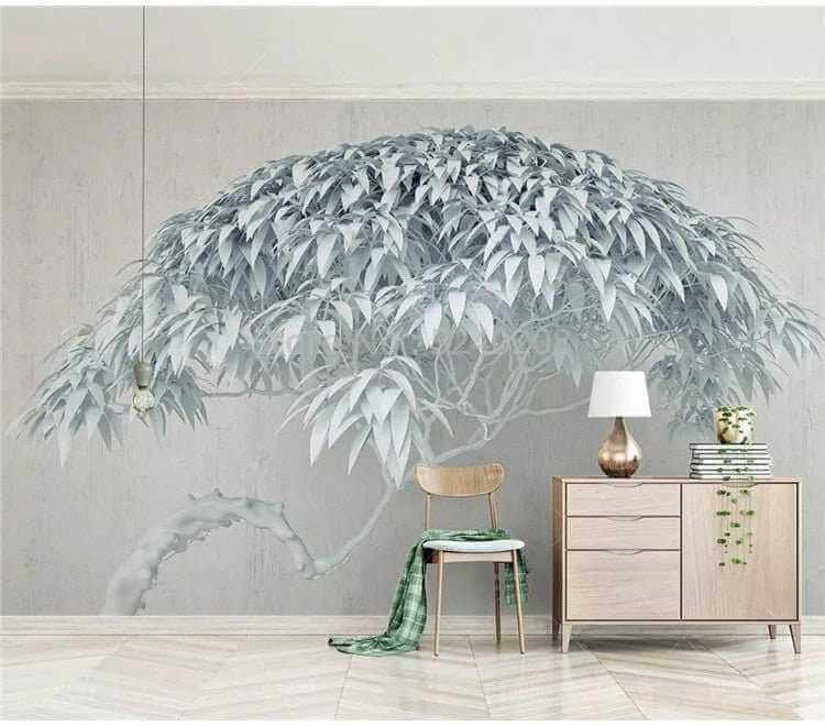 MinimalisticDecor.com-Nature-Inspired Willow Tree 3D Wallpaper for Stylish Interiors