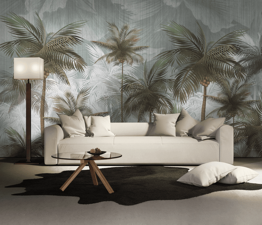 MinimalisticDecor.com-Nature Palm Trees Design - Tropical Forest Wallpaper Mural