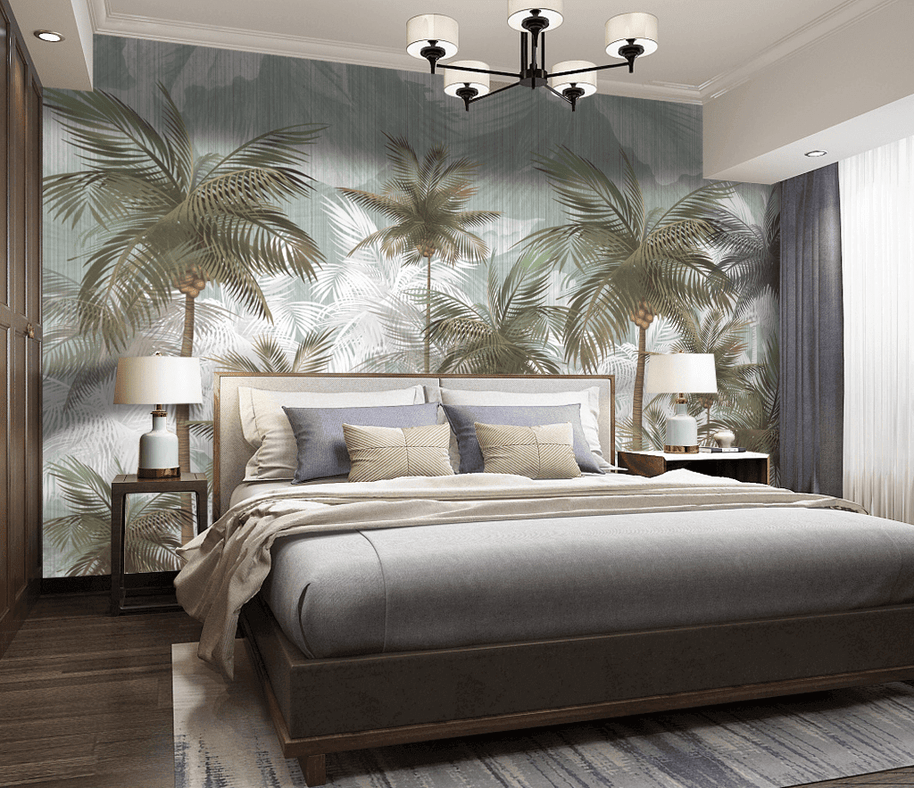 MinimalisticDecor.com-Nature Palm Trees Design - Tropical Forest Wallpaper Mural