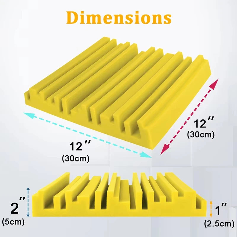 MinimalisticDecor.com-Noise Absorption Foam Acoustic 3D Wall Panels – Soundproof Polyurethane Tiles 30x30x5cm