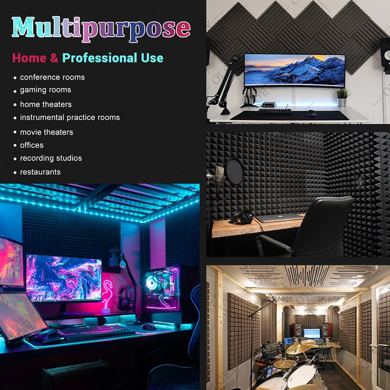 MinimalisticDecor.com-Noise Absorption Foam Acoustic 3D Wall Panels – Soundproof Polyurethane Tiles 30x30x5cm