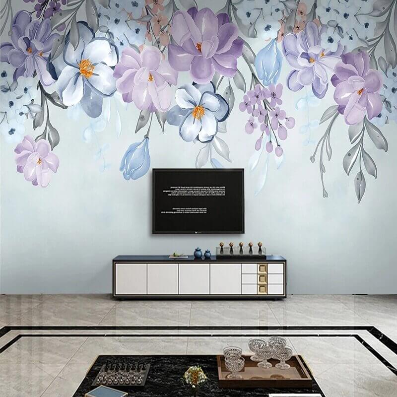 MinimalisticDecor.com-Nordic Flower Wallpaper for Home Wall Decor