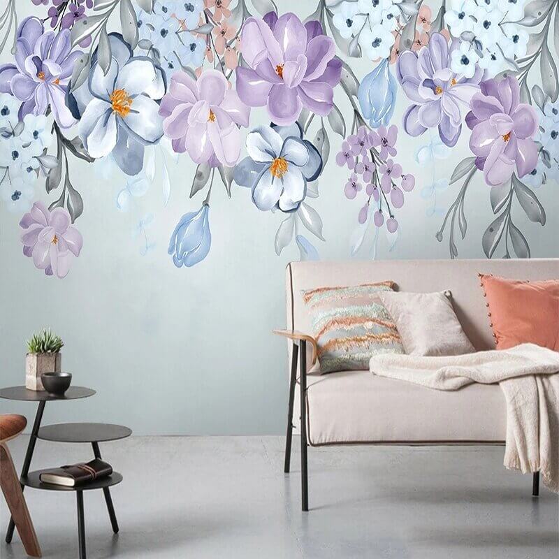 MinimalisticDecor.com-Nordic Flower Wallpaper for Home Wall Decor