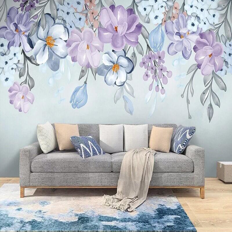MinimalisticDecor.com-Nordic Flower Wallpaper for Home Wall Decor