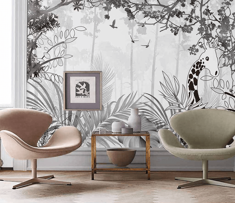 MinimalisticDecor.com-Nordic Jungle Wallpaper Murals - Transform Your Space