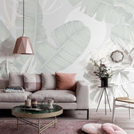 MinimalisticDecor.com-Nordic Tropical Leaves Palm Leaves Wallpaper Mural