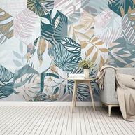 MinimalisticDecor.com-Nordic Tropical Plant Leaf Wallpaper for Home Wall Decor
