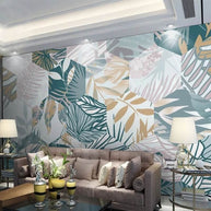 MinimalisticDecor.com-Nordic Tropical Plant Leaf Wallpaper for Home Wall Decor