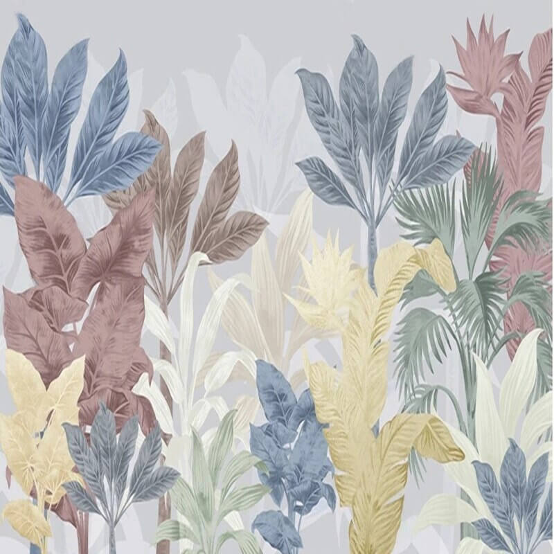 MinimalisticDecor.com-Nordic Tropical Plants Leaf Wallpaper Mural