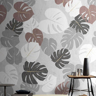 MinimalisticDecor.com-Palm Pastel Leaves Wallpaper Mural