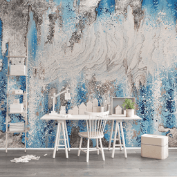MinimalisticDecor.com-Pastel Blues Abstract Art Wallpaper Murals