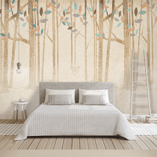 MinimalisticDecor.com-Pastel Leaves - Forest Woods Wallpaper Murals