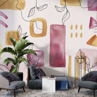 MinimalisticDecor.com-Pastel Shapes Wallpaper Mural: Vibrant Wall Decor