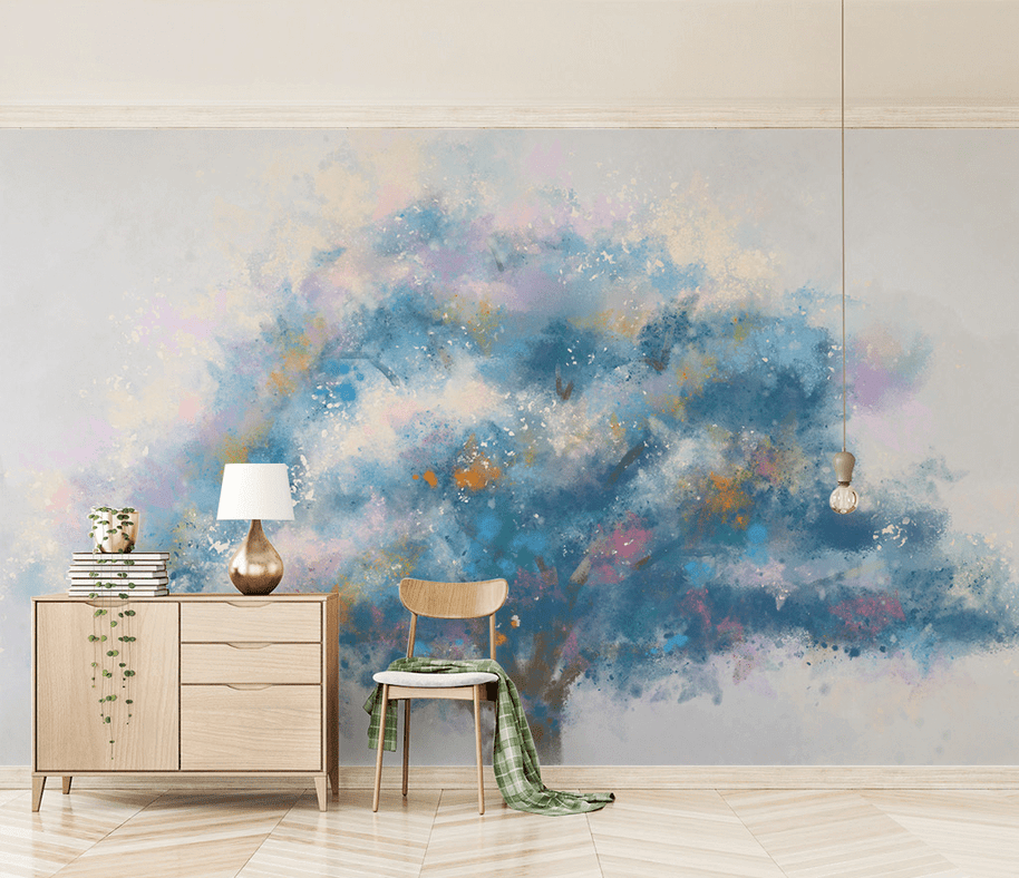 MinimalisticDecor.com-Pastel Tree Wallpaper Murals: Transform Your Space