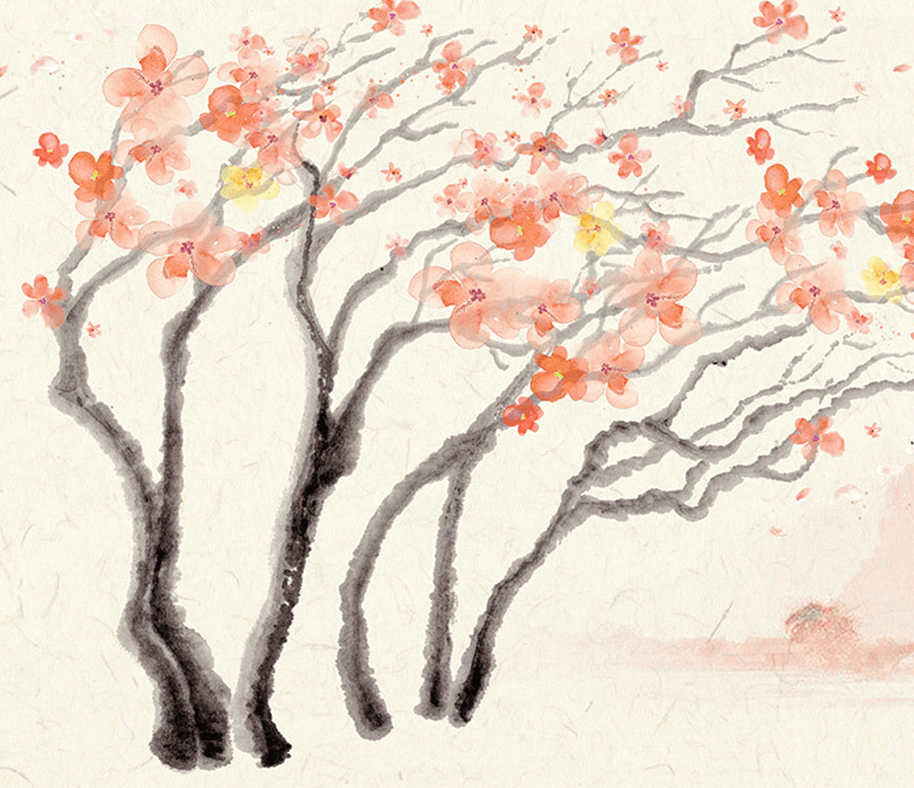 MinimalisticDecor.com-Pastel Tree Watercolour Wallpaper Murals