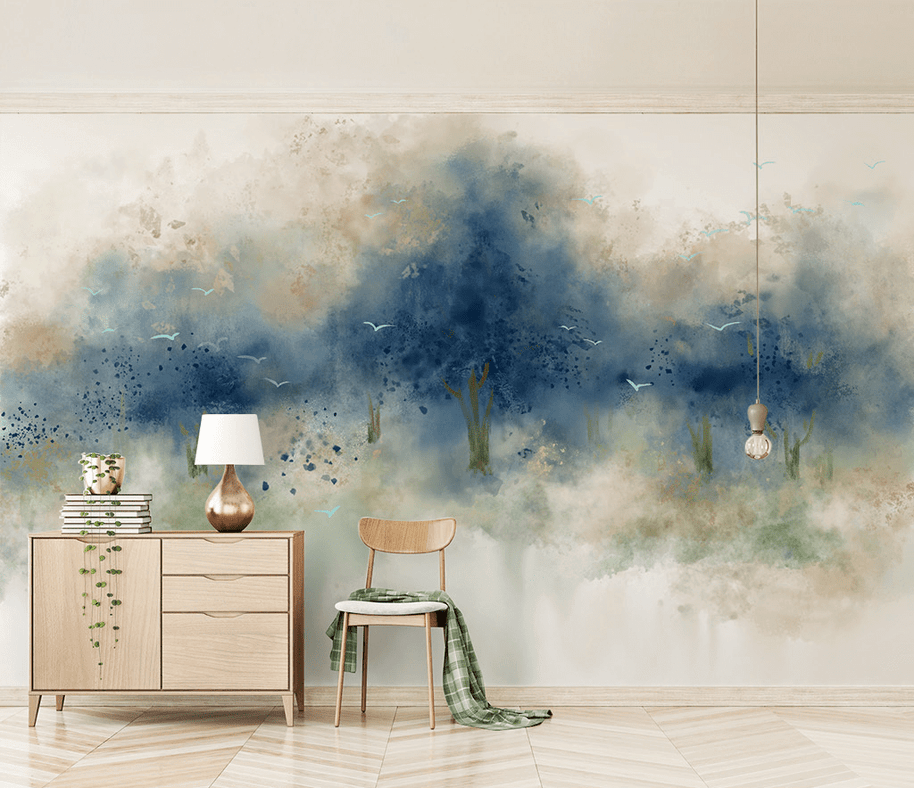 MinimalisticDecor.com-Pastels Tree Wallpaper Murals: Transform Your Space